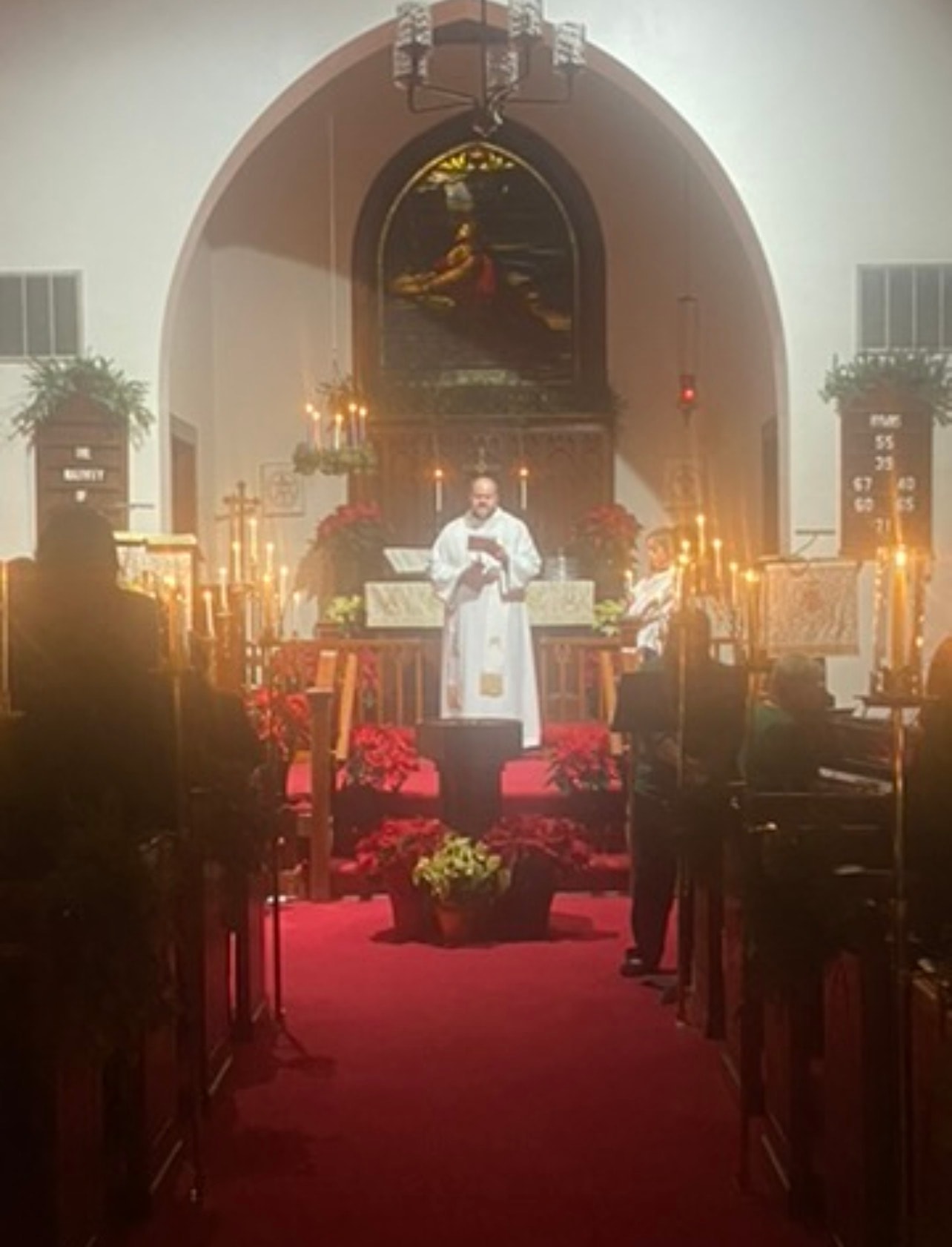 Altar Guild members preparing the sanctuary